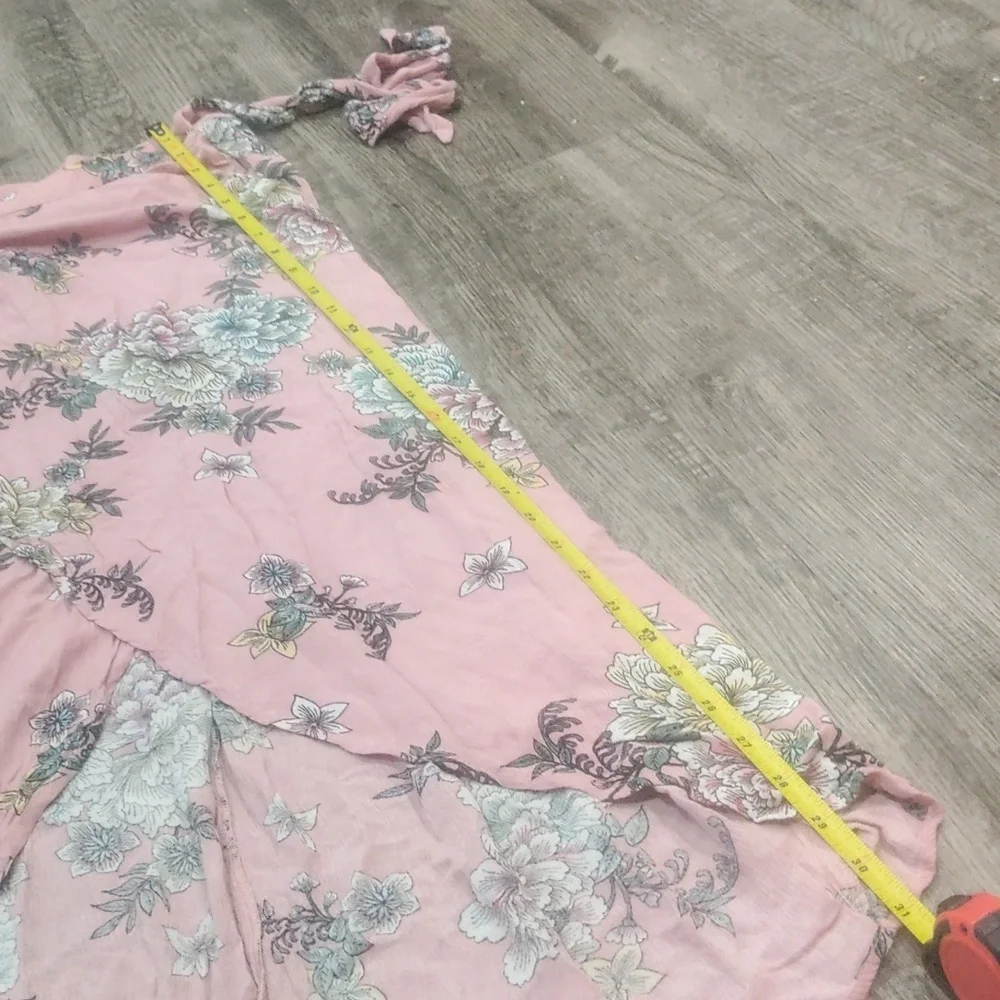 Xhilaration Asymmetrical Pink Floral Skirt